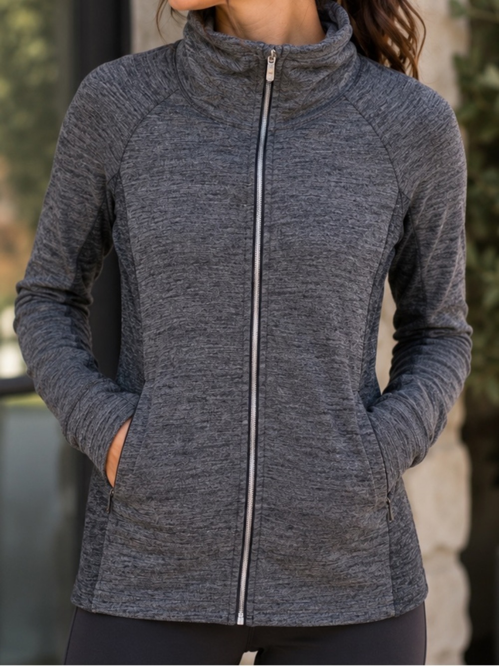 Lululemon Radiant Jacket II Heathered Dark Grey Full Zip Size 6
